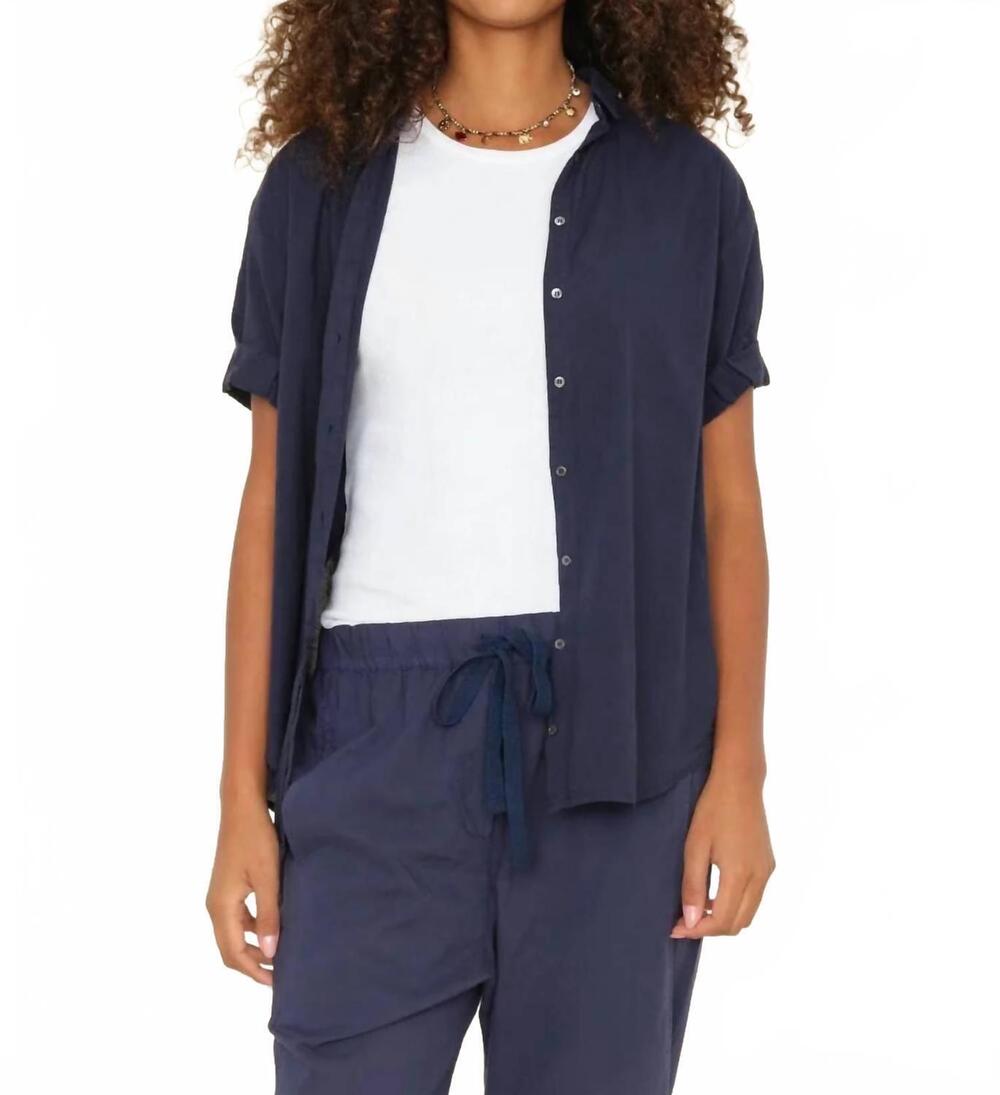 NEW XIRENA channing cotton shirt in dark navy